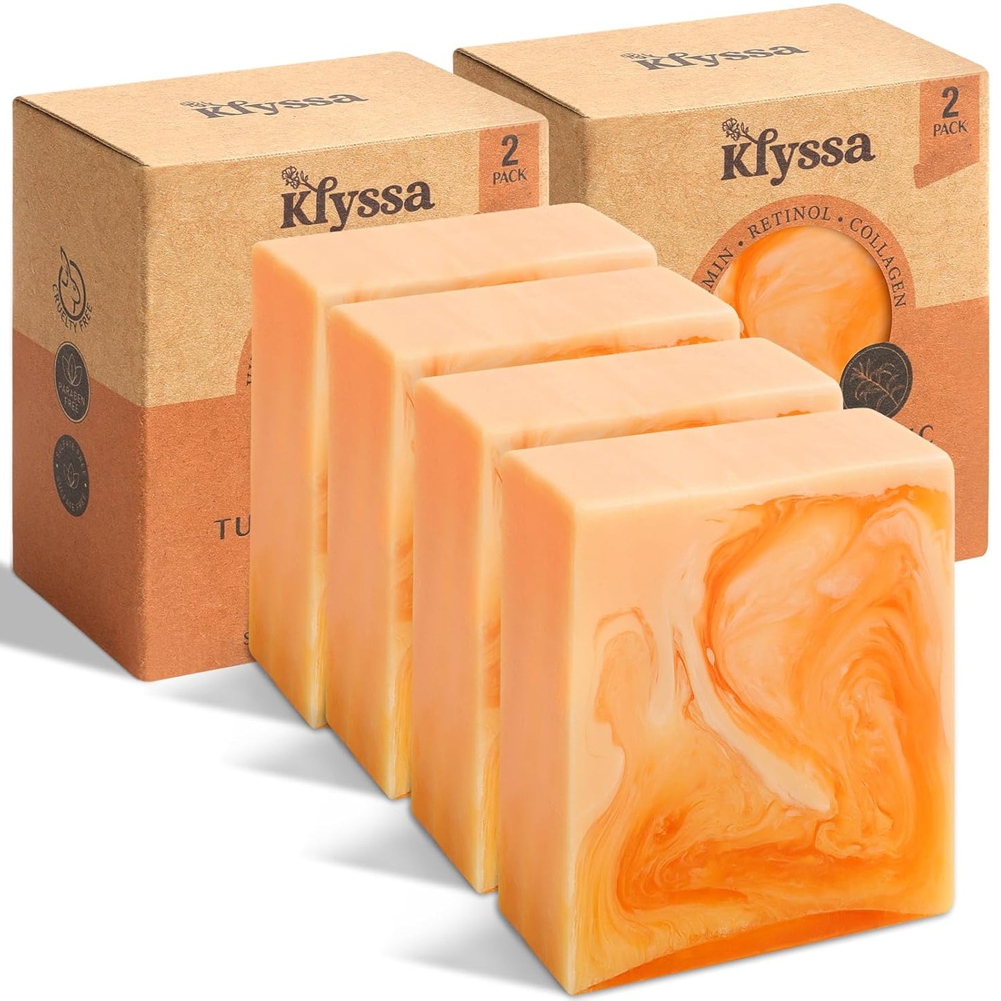 Klyssa Kojic Acid & Turmeric Brightening Soap - 2PC